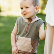 Sleeveless Color Blocked Toddler Sweatshirt Set